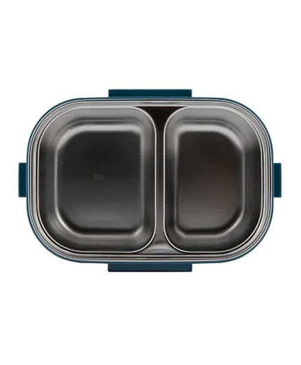 صندوق طعام ليتل أنجل من الفولاذ المقاوم للصدأ بقسمين - أزرق