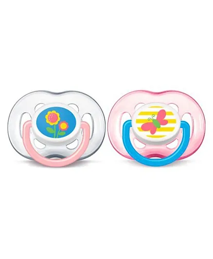 Philips Avent Free Flow Soother Pack of 2 - Multicolour (Colour and Design May Vary)