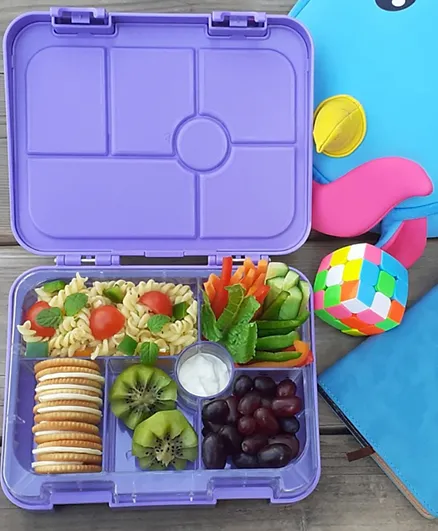 Eazy Kids Unicorn 6 Compartment Bento Lunch Box - Purple