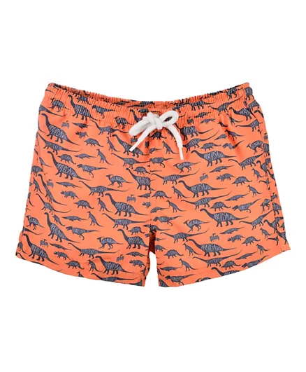 Slipstop Diplodocus Swim Shorts - Orange And Black