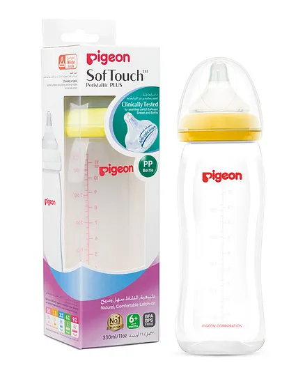 Pigeon Softouch Plastic Wide Neck Feeding Bottle - 330ml