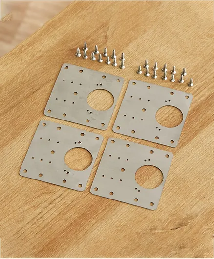 HomeBox Hinge 4 Piece Fixing Plate with 24-Screw Set