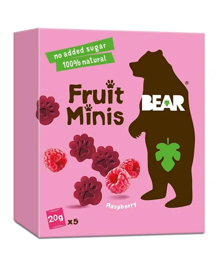 Bear  Fruit Minis Raspberry Pack of 5 - 20g each
