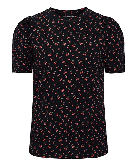 Little Pieces All Over Printed Top - Black