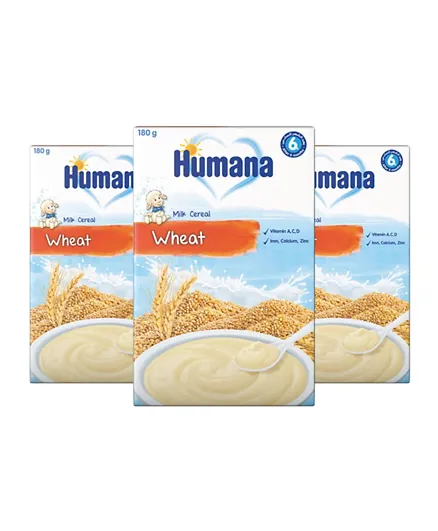 Humana Wheat Milk Infant Cereal Pack of 3 - 180g Each