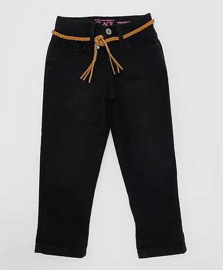 The Children's Place Solid Relaxed Fit Jeans - Black
