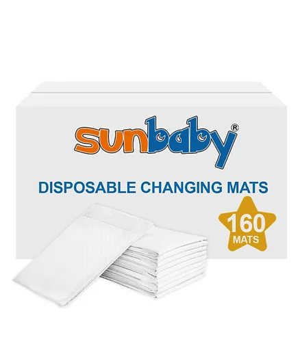 Sunbaby Disposable Changing Mats Pack of 160 - White
