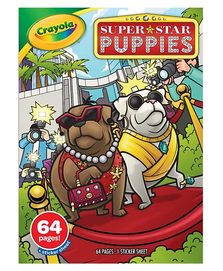 Crayola Superstar Puppies  Coloring Book & Stickers- 64 Pages