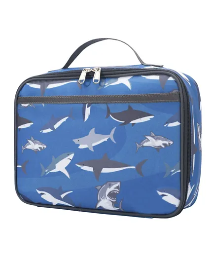 حقيبة غداء معزولة بثيم القرش سناك أتاك - أزرق