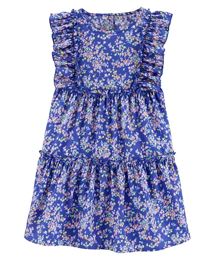 OshKosh B'Gosh Ruffle Floral Dress - Blue