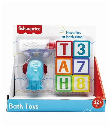 Fisher Price Bath Toys Letters, Numbers & Squirter Animal - Elephant