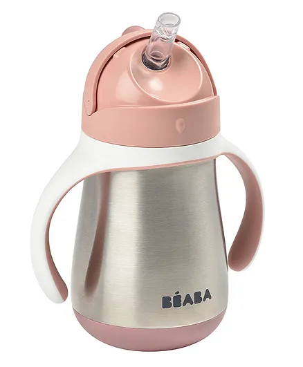 Beaba Stainless Steel Straw Cup Old Pink - 250mL