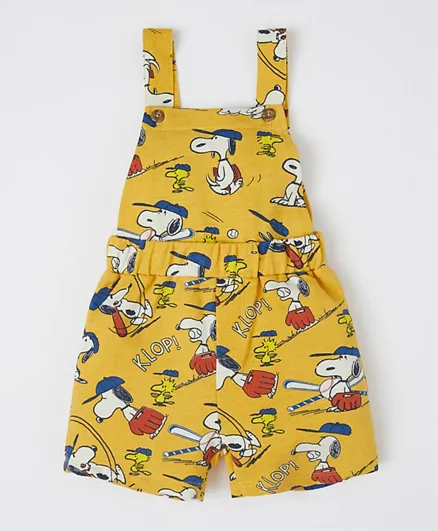 DeFacto Snoopy  Knitted Dungaree - Yellow