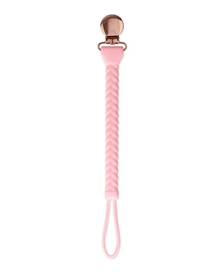 Itzy Ritzy Sweetie Strap Braided Pacifier Clip - Pink