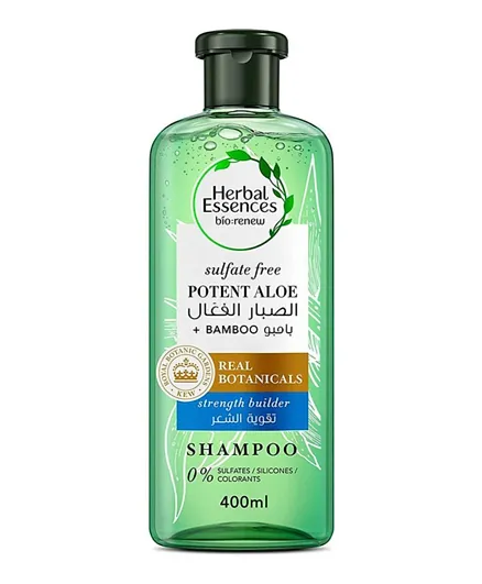 Herbal Essence Hair Strengthening Sulfate Free Potent Aloe Vera Bamboo Natural Shampoo - 400mL