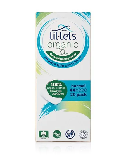 Lil-lets Organic Ultra thin Normal Panty Liners - 20 Pieces