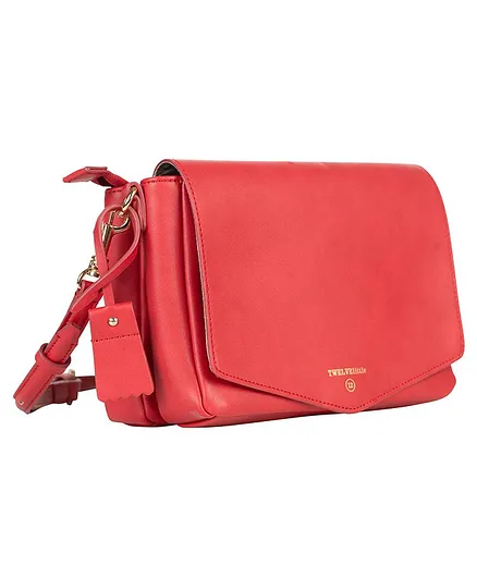 TWELVElittle Peek A Boo Crossbody Clutch Diaper Bag - Red