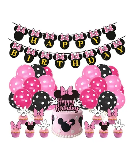 LAFIESTA Minnie Mouse Birthday Party Decorations - Set of 30 Pieces