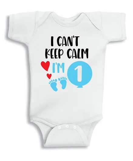 Twinkle Hands I Cant Keep Calm I Am One Onesie - Blue