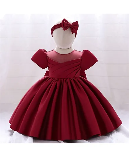 DDaniela Ruffled Bottom Dress - Dark Red