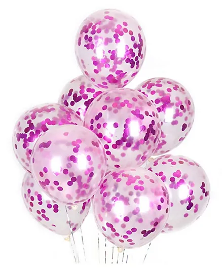 Highlands Pink Confetti Balloons  for Birthday - Pack of 10