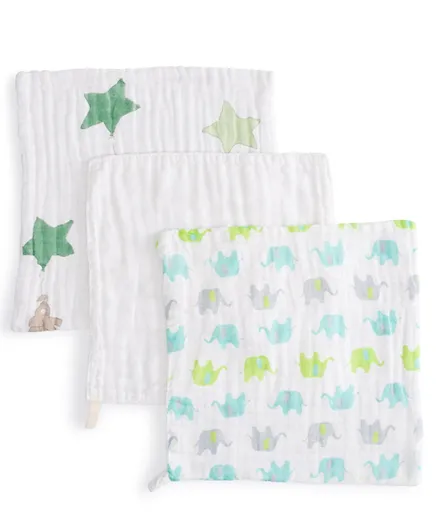 Anvi Baby Organic Baby Muslin Squares Pack of 3 Trunk Nebula - Multicolour