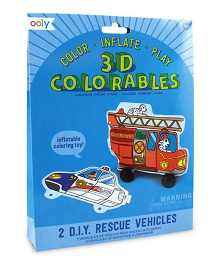 Ooly 3D Colorables Coloring Toys - Rescue Vehicles