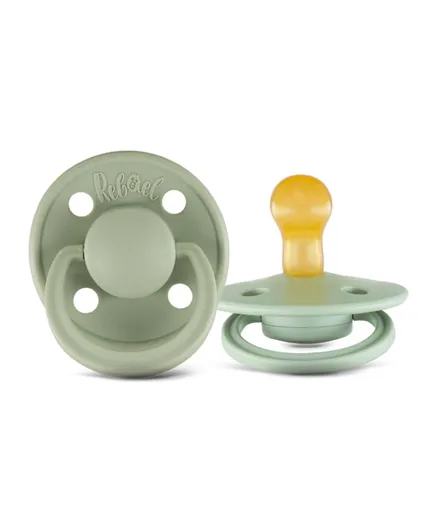 Rebael Mono Natural Rubber Round Pacifier Size 1 Pack Of 2 - Laurel & Almond