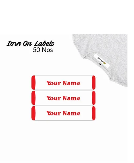 Ajooba Personalised Iron On Clothing Labels ICL 3018 - Pack of 50