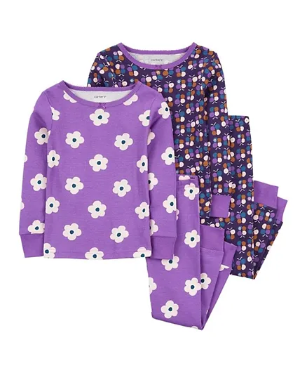 Carter's 4-Piece Flowers 100% Snug Fit Cotton Pajamas - Multicolor