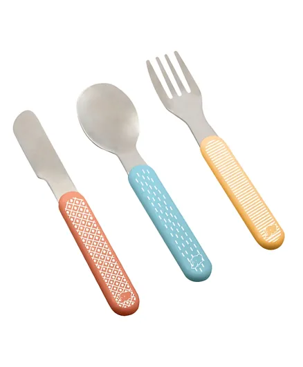 Bebe Confort Woodcamp Metal Cutlery  Set of 3 - Multi Colour