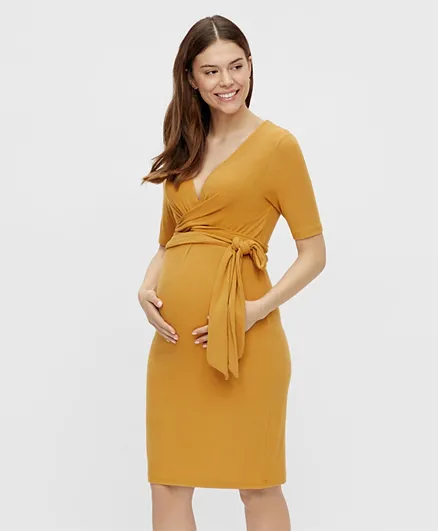Mamalicious Maternity Dress - Amber Gold