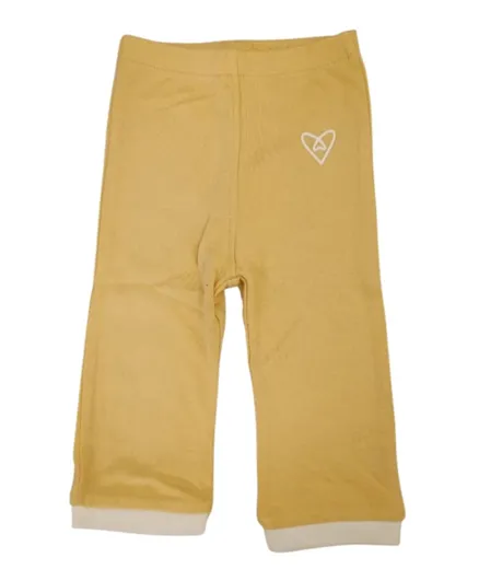 Forever Cute Heart Graphic Pants - Yellow