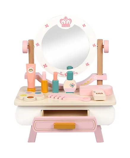 Factory Price Romy Wooden Dressing Table with Accessories - Pink