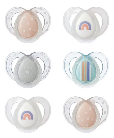 Tommee Tippee Night Time Soother Dummies - Pack of 6