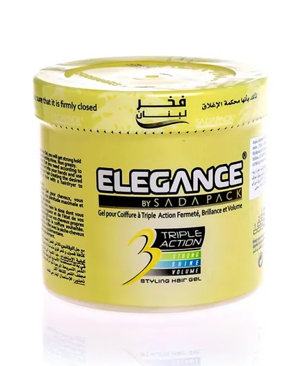 Elegance Triple Action Hair Gel Yellow - 1000 ml