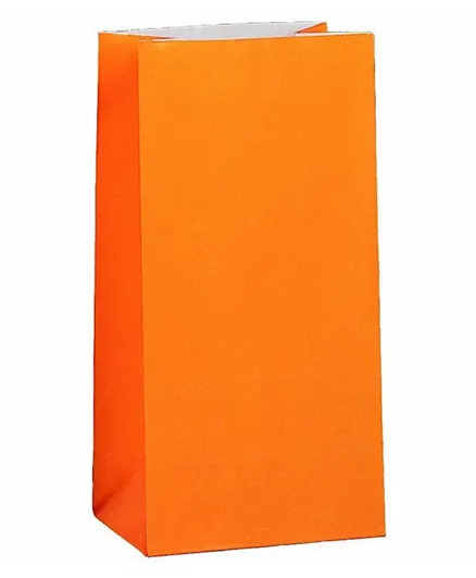 Unique Paper Party Bag Pack of 12 - Orange