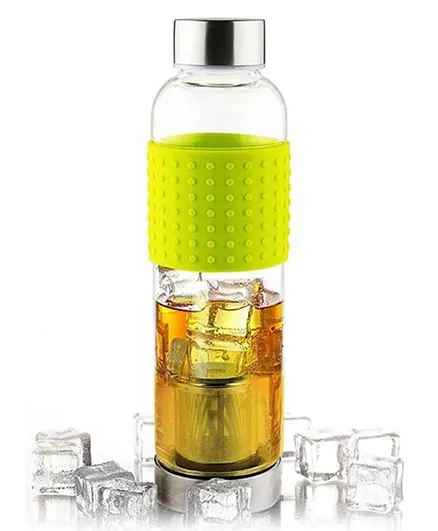 Asobu Ice Tea and Coffee Infuser Glass Water Bottle To Go for Cold Brew Green - 400 ml