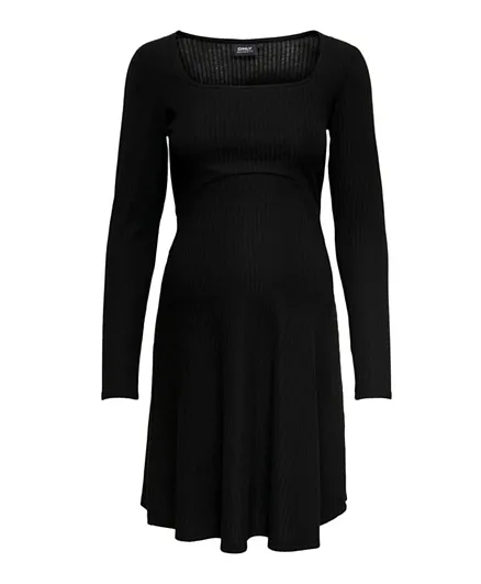 Only Maternity Square Neck Dress - Black