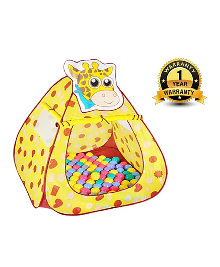 Ching Ching Giraffe Ball House + 100 Pieces Balls - Yellow