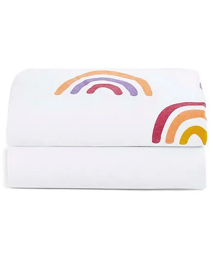Snuz SnuzPod Cotton Cotbed Fitted Sheets Rainbow - Pack of 2