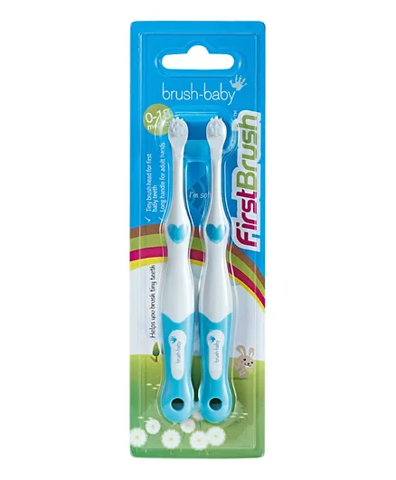Brush Baby First Toothbrush Pack of 2 - Blue
