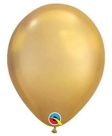 Qualatex Chrome Golden Plain Balloon Pack of 25 - 11 Inches