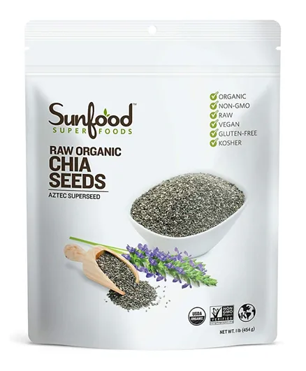 Sunfood Superfoods Organic Raw Chia Seeds - 454g