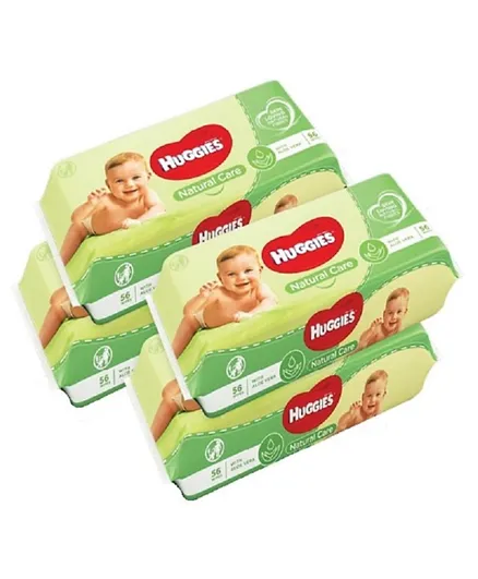 Huggies Naturak Baby Wipes - Pack of 2 +2 Free
