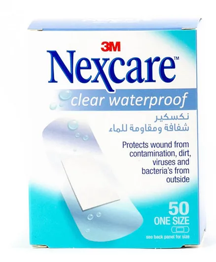 Nexcare Clear Waterproof Bandages - 50 Pieces