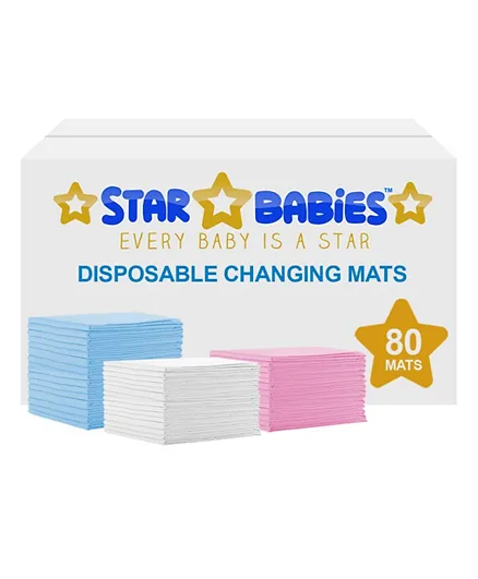 Star Babies Disposable Changing Mats - 80 Pieces