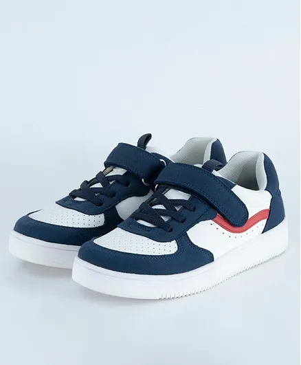 Just Kids Brands Lucas Velcro With Elastic Lace Life Style Casual Shoes - Navy