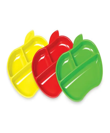 Munchkin Lil' Apple Divided Toddler Plates - Pack of 3