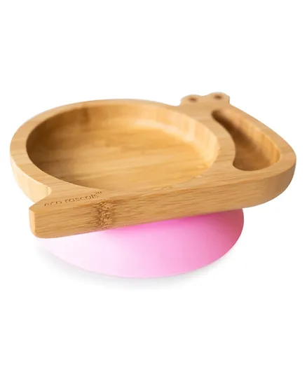 Eco Rascals Bamboo Snail Plate - Pink & Brown